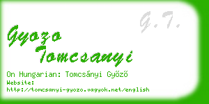 gyozo tomcsanyi business card