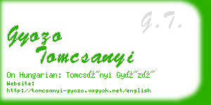 gyozo tomcsanyi business card